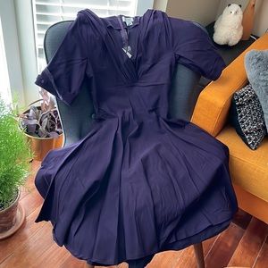 Unique Vintage aubergine pin-up dress
